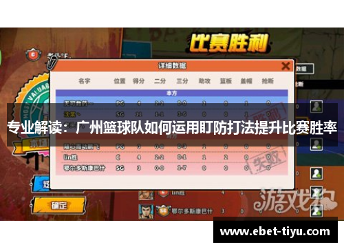 专业解读：广州篮球队如何运用盯防打法提升比赛胜率